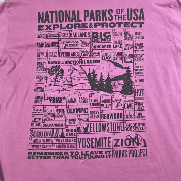 Parks Project Shirt Men Large Pink Long Sleeve National Parks Of The USA Outdoor - Picture 5 of 11